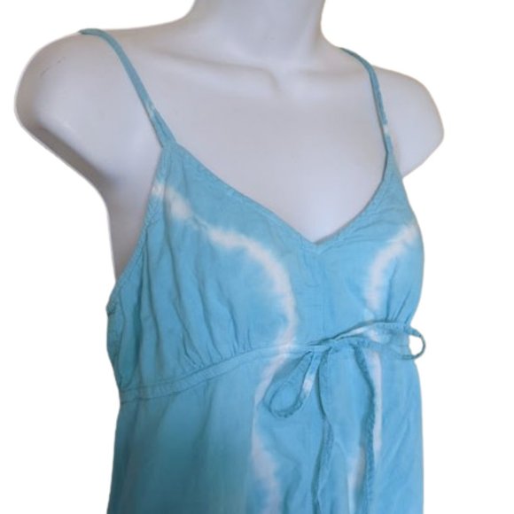 VINTAGE  Blue White Tie Dye Cotton Dress Size 36 (US 6) --- - Picture 3 of 7